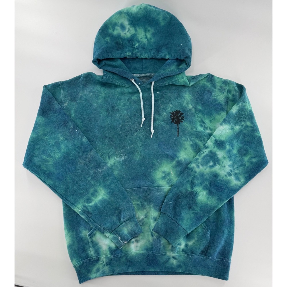 Artist Union California Tie Dye Hoodie M Palm Tree Surf Y2K Streetwear - Picture 2 of 10